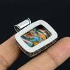 Spiny Oyster Gemstone Handmade Ethnic 925 Silver Gift Jewelry Pendant 1.4" H3p73