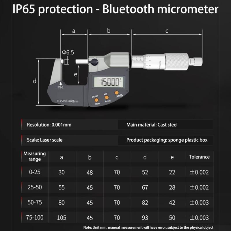 External Micrometer,0-25-50-75-100mm External Micrometer Outside Micrometer Micro Meter Mechanical Micrometers