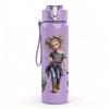 1PC Rag Doll Girl Toy Character Print 750ml Color Plastic Sports Water Bottle Leakproof Flip Straw Lid Suitable for Sports Office Home Use