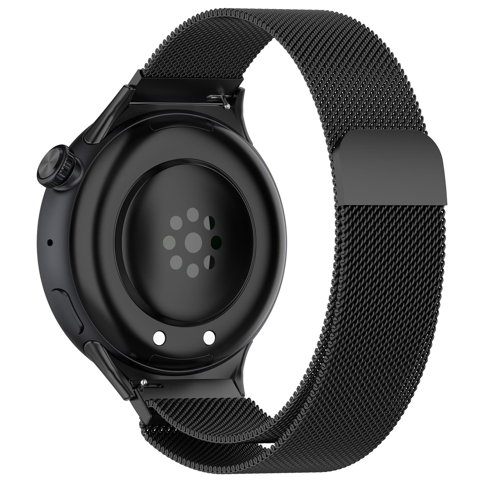 

For vivo Watch 3 Magnetic Stainless Steel Milanese Watch Strap Adjustable Wrist Band Black