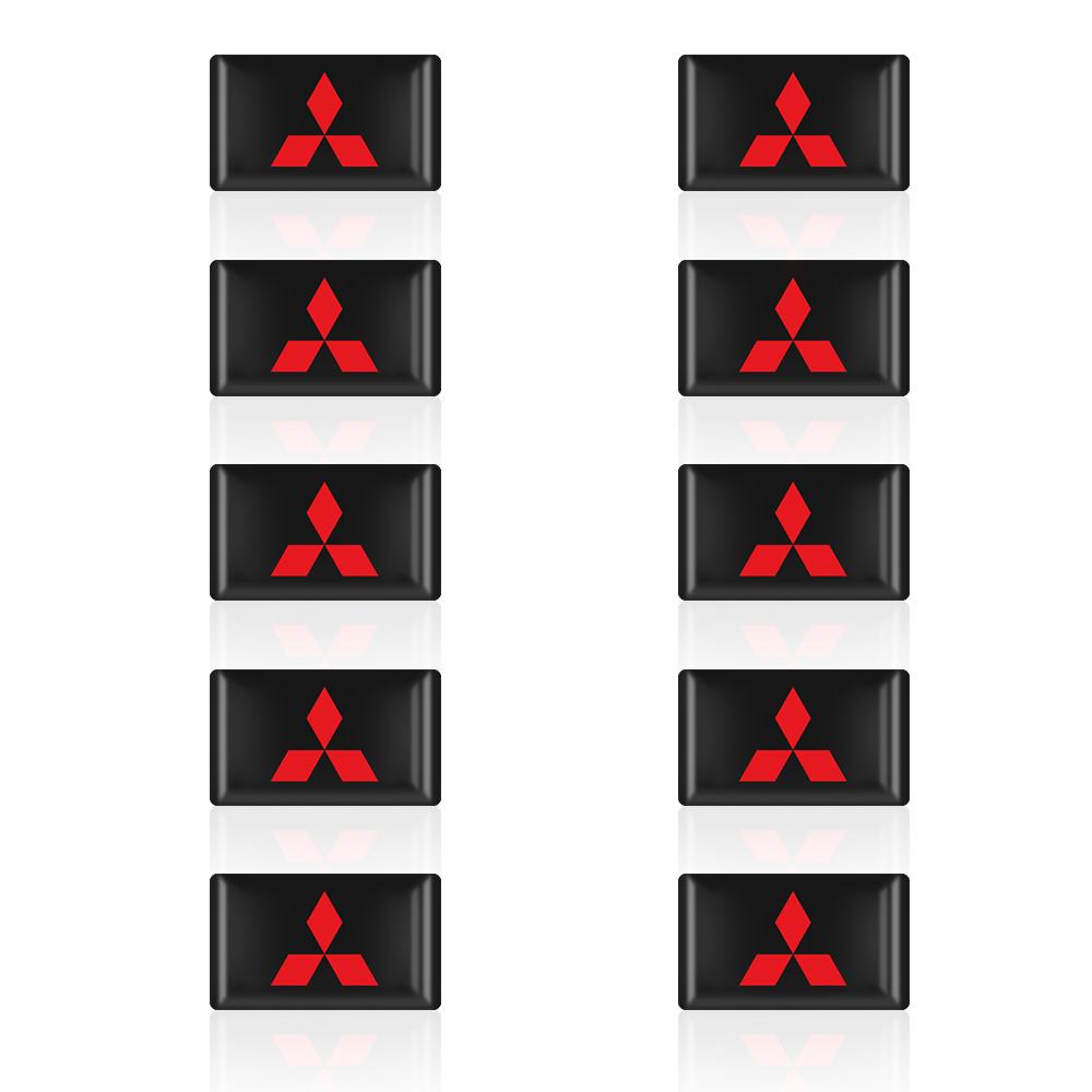 

10Pcs Auto Styling 3D Epoxy Resin Emblem Badge Sticker Decals For Mitsubishi ASX Mirage L200 Lancer Sport Attrage Pajero Colt