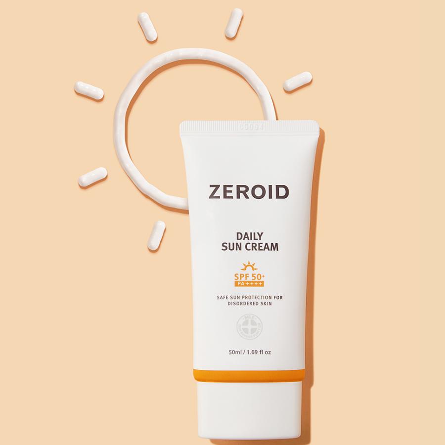 ZEROID Tägliche Sonnencreme SPF50+ PA++++, leichter UV-Schutz für empfindliche Haut