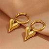 Gold Plated Hypoallergenic Stainless Steel Heart-shaped Hoop Earrings for Women High-Quality able Daily Wear Jewelry