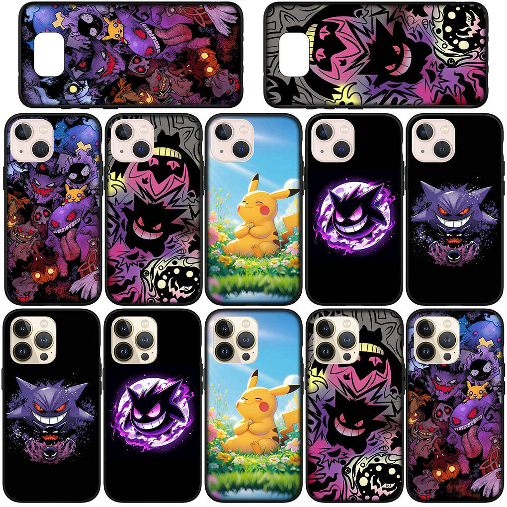 Pouzdro na telefon pro iPhone 17 16 15 Plus Xiaomi Poco F8 F7 X7 X6 M8 C85 C75 C71 Redmi Note 14 12 11 13 Pro Max A4 14C 13C 15C Pikachu Pokemon Gengar Kryt