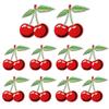 10pcs /Set Fruit Cherry Embroidered Patches Diy Hats Jackets Sew Patch Badges Iron On Patches For Clothing Accessories Applique 
