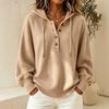 2026 Europäischer & Amerikanischer Stil Kapuzenpullover aus Strick mit Knöpfen und Kordelzug