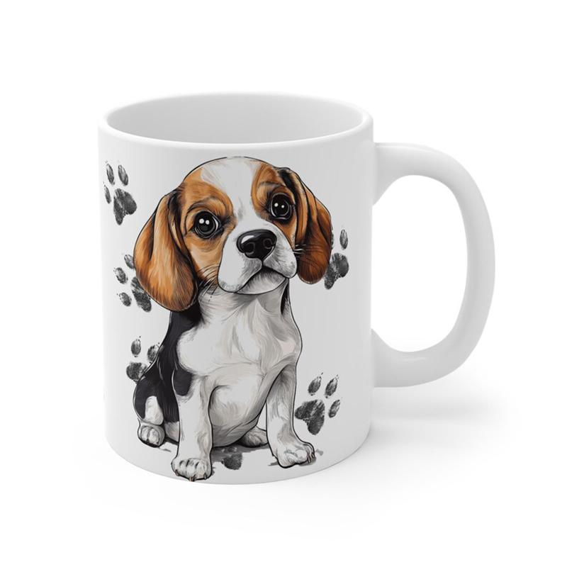 Custom Beagle Photo Mug Personalized Ceramic Cup with Your Dog s Picture Name Customizable Coffee Tea Mug for Home Office Use 11oz