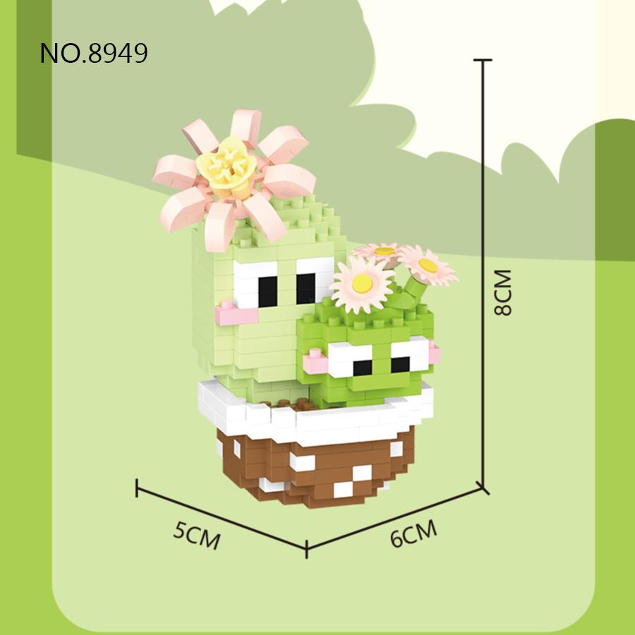 DIY Mini Potted Cactus Building Block Sets Potted Plant Garden Toys Children Assembly Toys Creative Decor