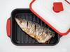 MSI Dtsoy Microwave-Safe Non-Stick Cooking Pan (Red) - Cooking Utensil Set: Easily cook grilled fish and meat. Includes numerous recipes and instructi