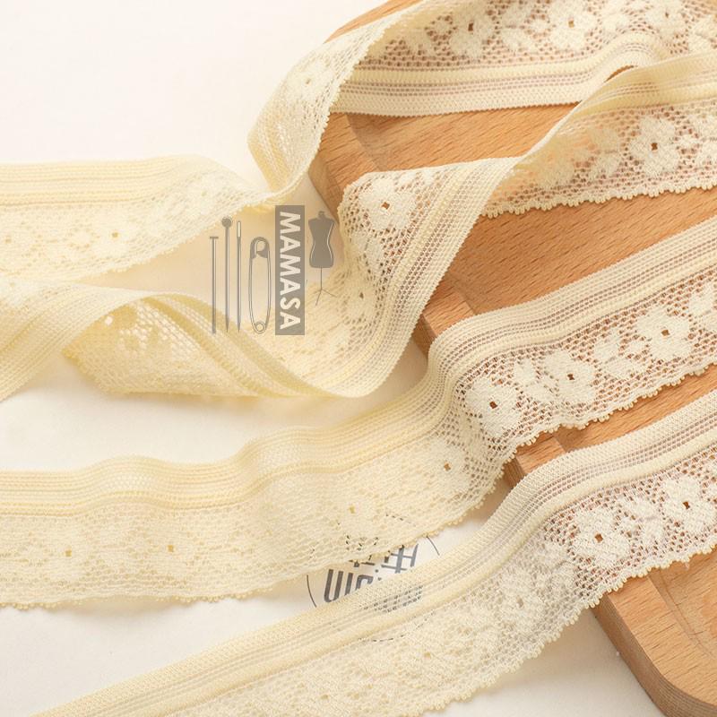 2.5cm Wide Colorful Elastic Lace Trim for DIY Underwear, Clothing, and Hair Accessories