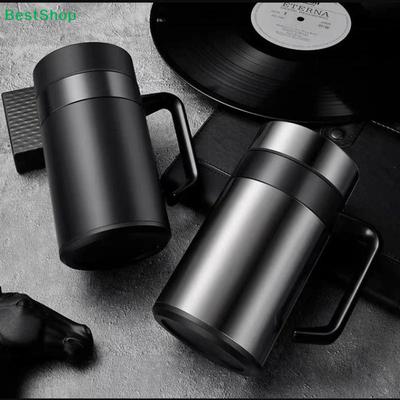 Insulated Stainless Steel Travel Mug with Handle | Double-Wall Thermal Cup for Office & Home