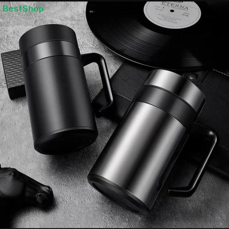 Insulated Stainless Steel Travel Mug with Handle | Double-Wall Thermal Cup for Office & Home