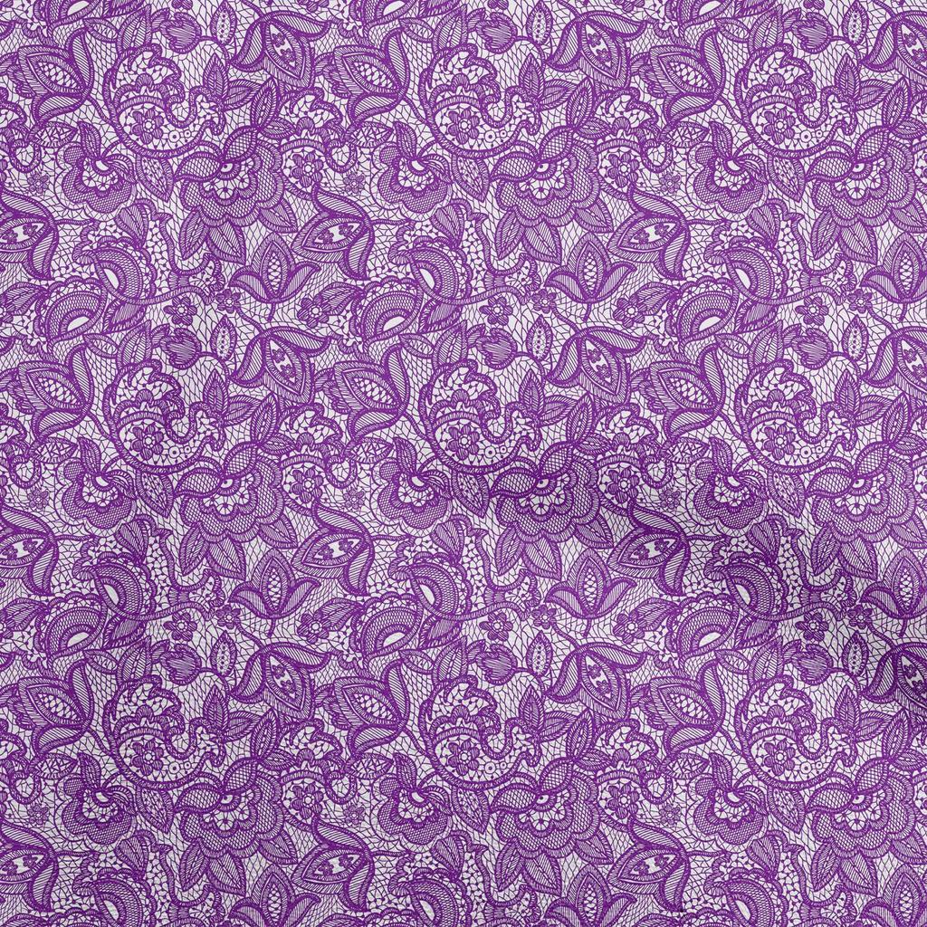 oneOone Bawełna Flex Fuksja Różowa tkanina Koronkowa, kwiatowa krawiectwo Projekty rękodzielnicze Nadruki na tkaninach na podwórku 40 cali