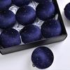 9pcs/set 8cm Christmas Ball Ornaments Flocking Glitter Velvet Christmas Balls Plastic Shatterproof Christmas Spheres