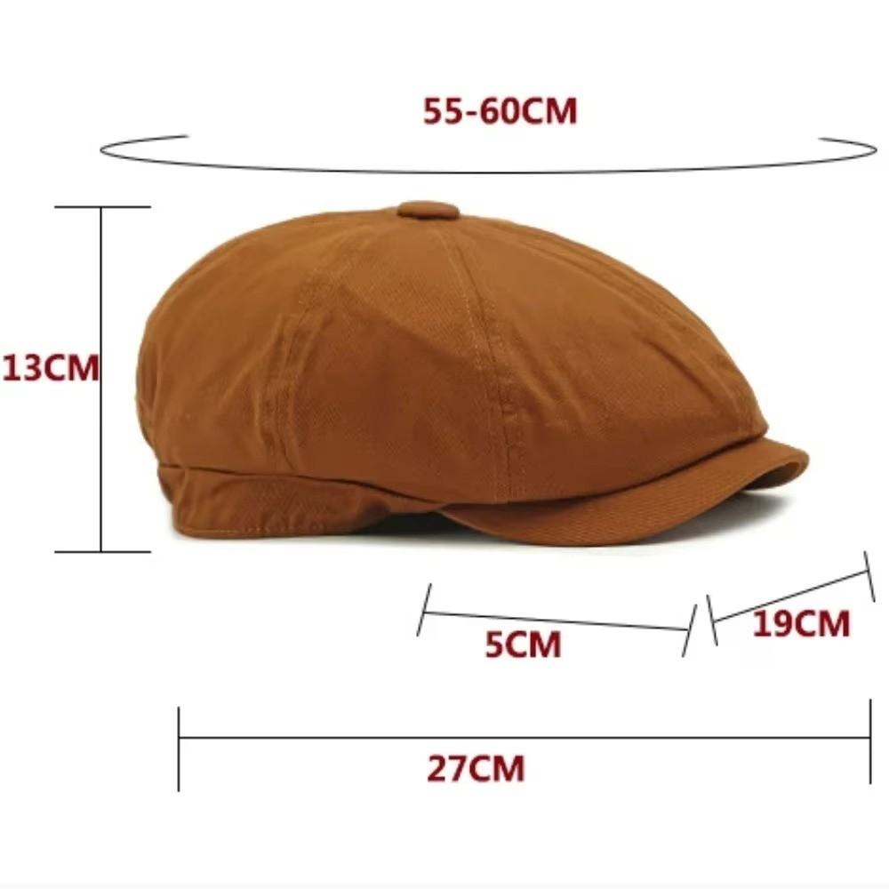 Solid Color Octagonal Hat Cotton Newsboy Caps Street Style Artist Painter Cap  Unisex