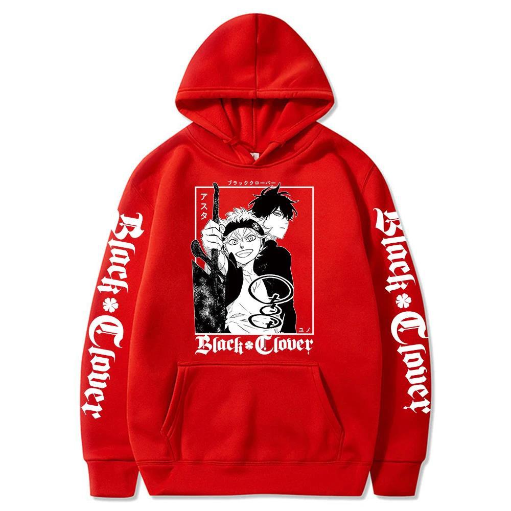 Anime Black Clover Yuno Grinbellor Asta Graphic Hoodies Oversized Hooded Sweatshirt Long Sleeves Hoodie Men Women Clothes