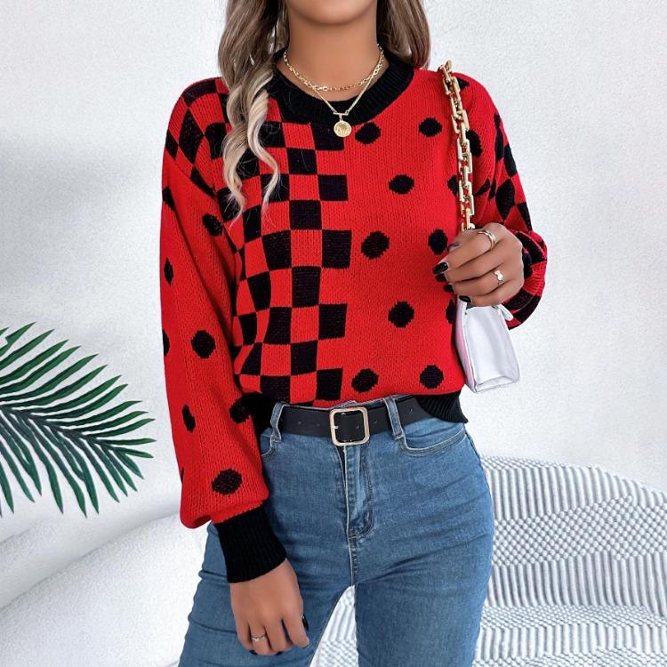 Autumn Winter Women Casual Knit Sweater Long Sleeve O Neck