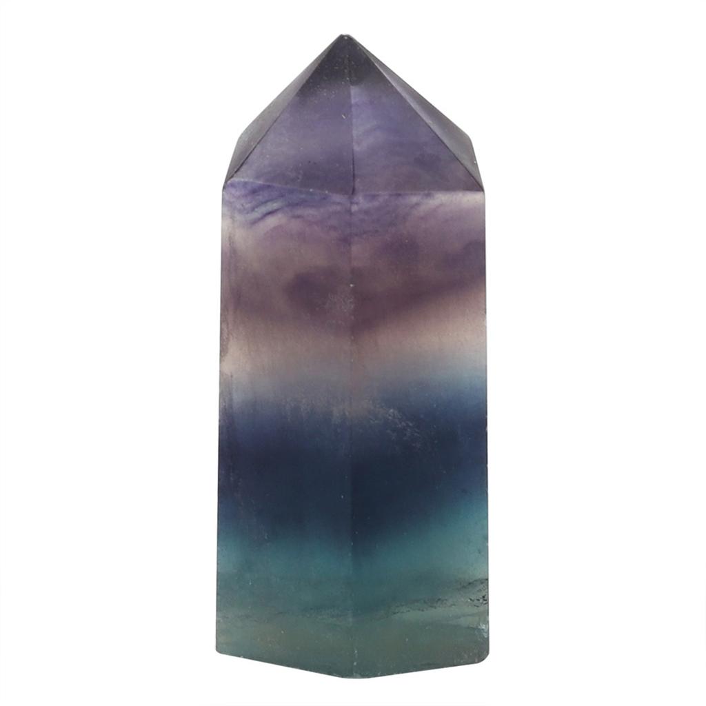 Natürlicher Fluorit-Quarzkristall, sechseckiger Zauberstab als Dekorationsornament (35-40 mm)