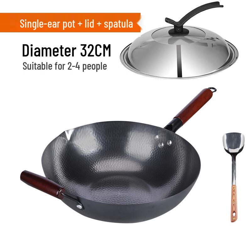 Wutuo Zhangqiu Hand-Forged Flat-Bottom Iron Wok