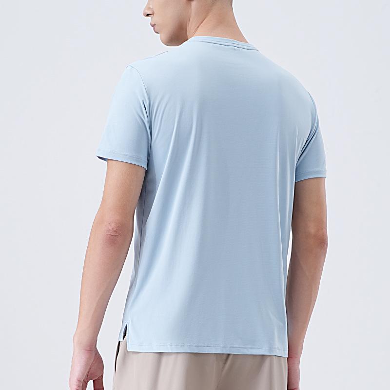 Men's Quick-Dry Sports Hiking Tee: Sweat-Wicking, Crew Neck, Short Sleeve, Digital Print Fitness Top