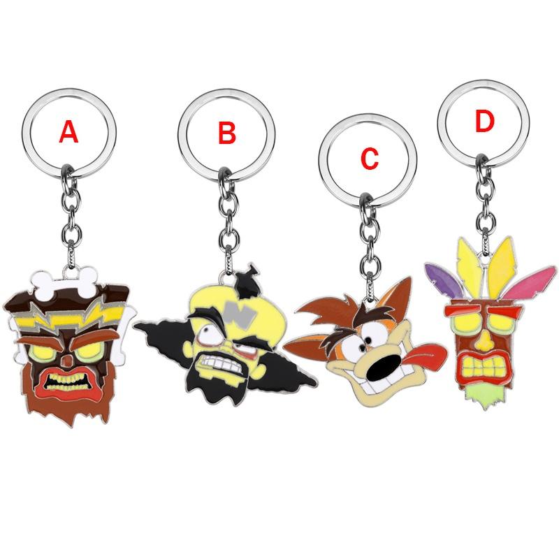 Premium Kvalitet Crash Bandicoot Actionfigur Aku Maske Dr Neo Cortex Nøkkelring Anheng