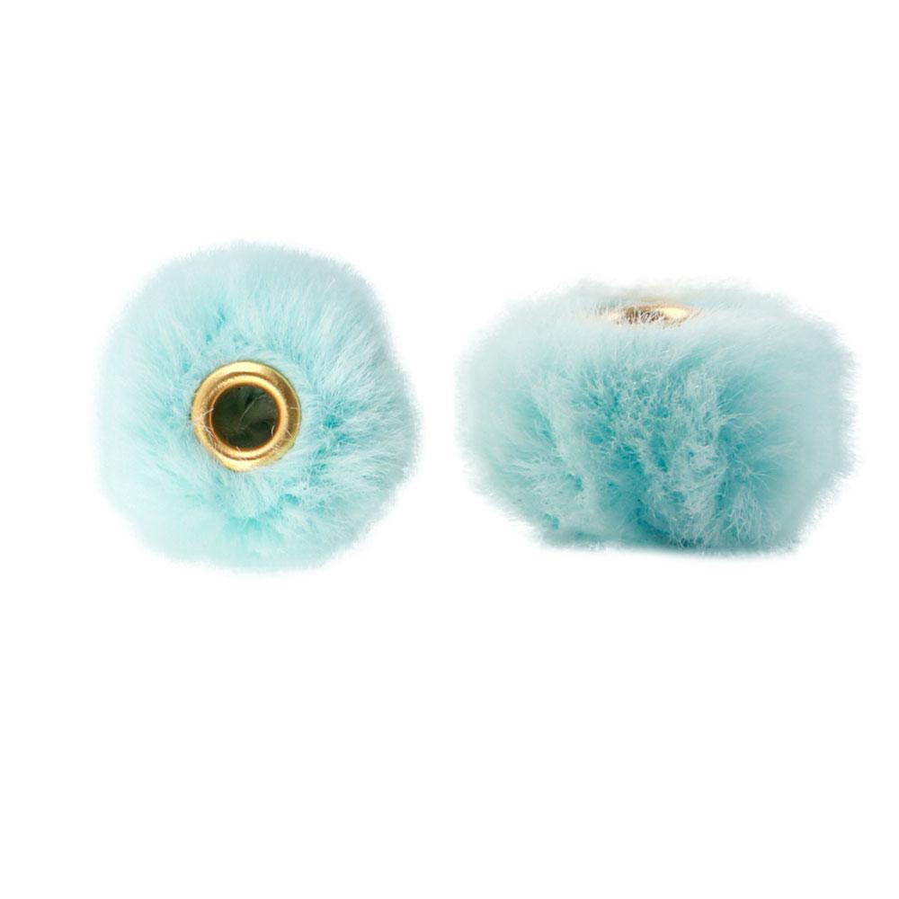 20Pcs/lot 20MM Pompom Beads Plush Fur Covered Ball Bead Charms Straight Hole Big Hole Spacer Beads For Handmade Jewelry Access