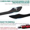 4PCS Door Handle Cover Compatible with Tesla Model 3 (-2025) Highland Model Y (-2026) Juniper Real Carbon Fiber 3D Sticker Wrap Covers Exterior Trim