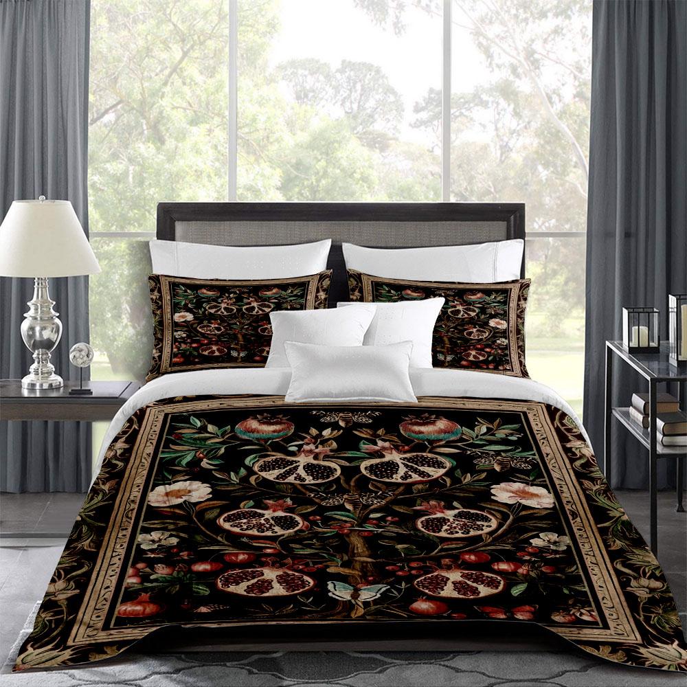 

Gothic Pomegranate Duvet Cover Set Double King Full Queen Size Bed Linen Set 140x200cm
