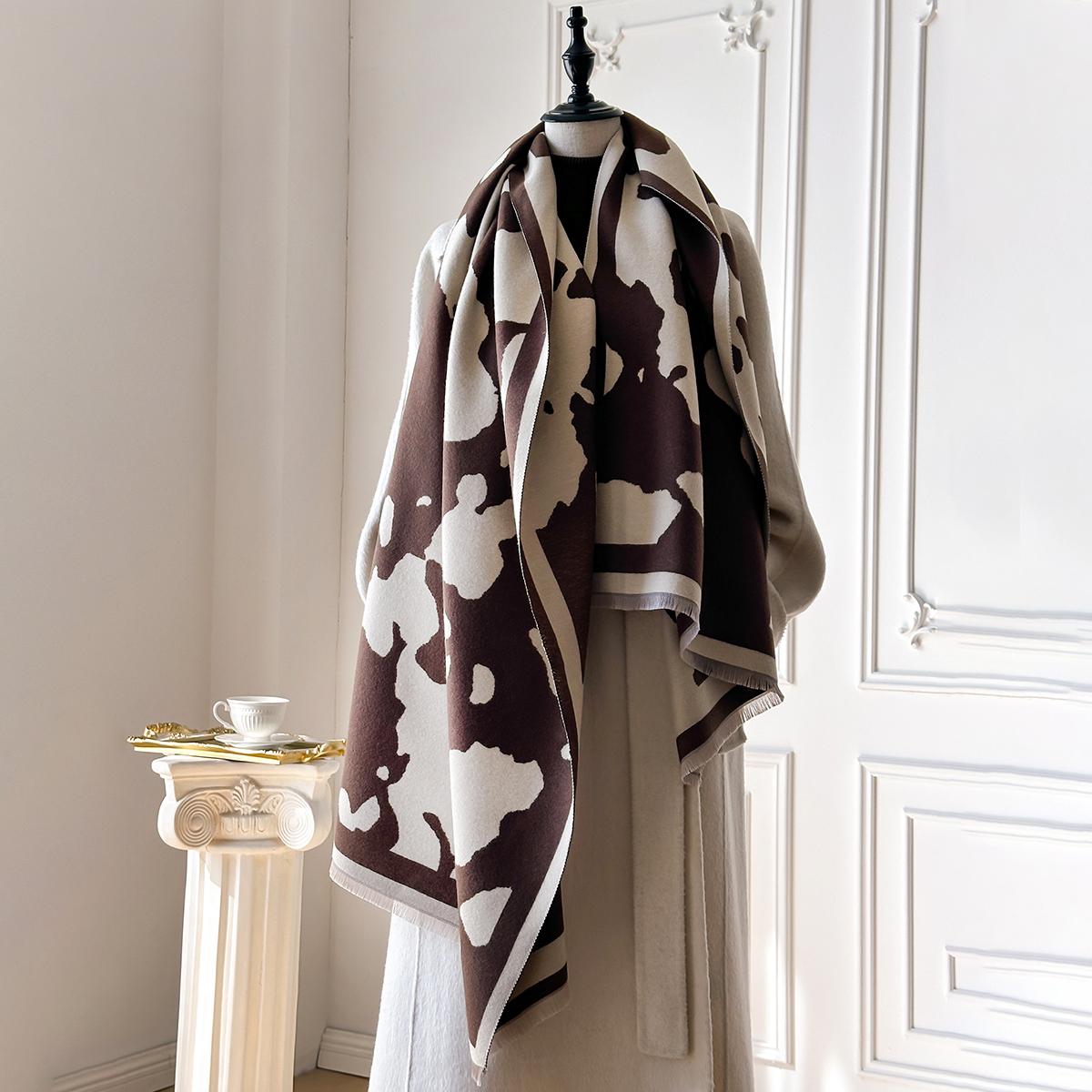 

Женский роскошный шарф из искусственного кашемира, теплый платок-пашмина, пончо, модный принт, толстая шаль для осени-зимы