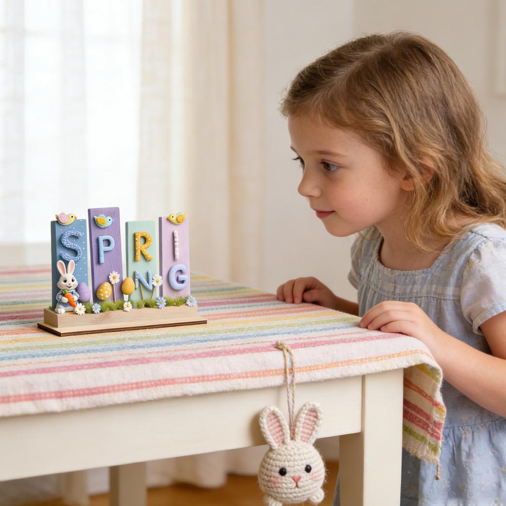 Påskprydnader, Dekorativa föremål, Tecknade figurer, Träskrivbordsdekorationer