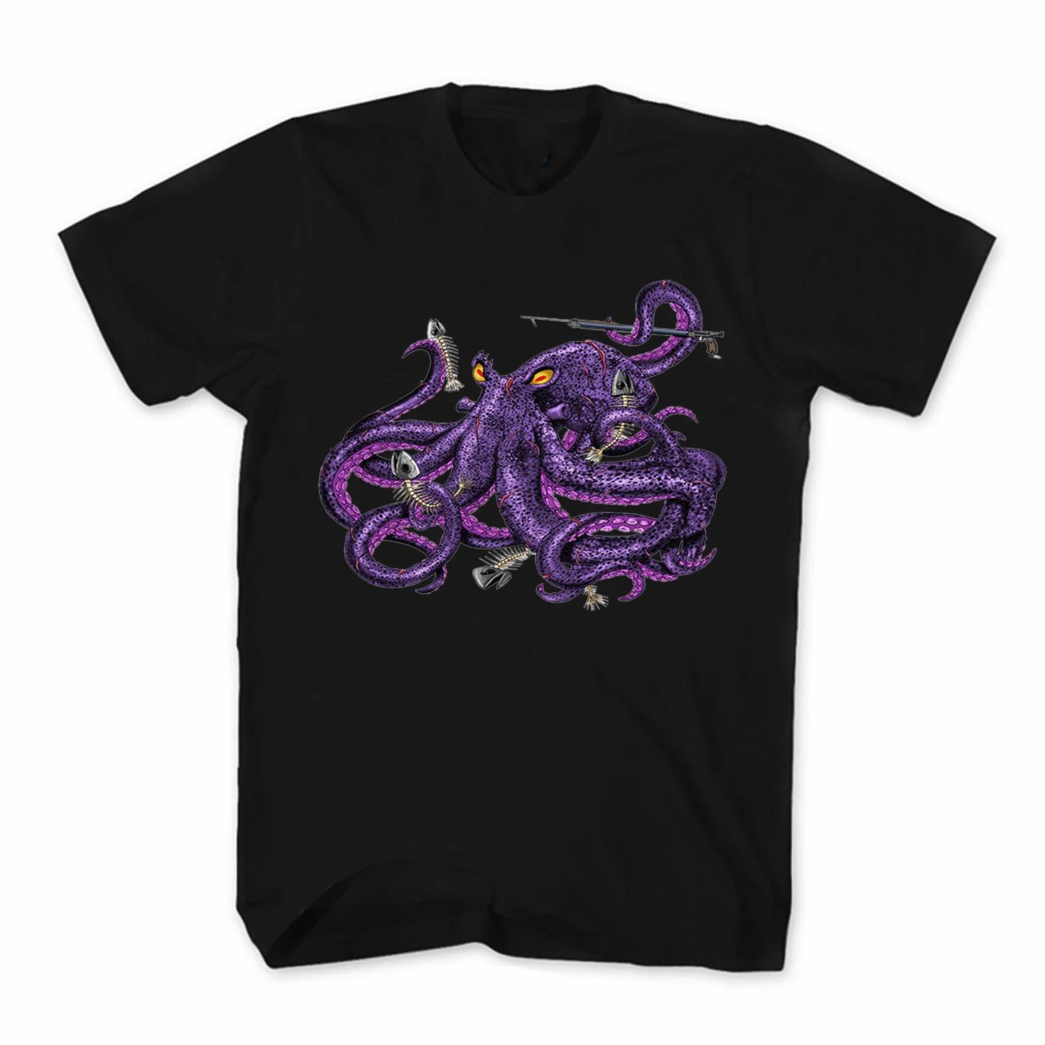 

Funny Deep Sea Devil Octopus Printed TShirt 100 Cotton ONeck Summer Short Sleeve Casual Mens Tshirt Size S3XL 4XL