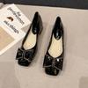 Scarpe da Sposa Rosse Classiche alla Moda Donna Scarpe a Punta in Pelle Laccata Tacco Medio 3cm Mary Janes Scarpe Basse da Ufficio Donna con Fiocco
