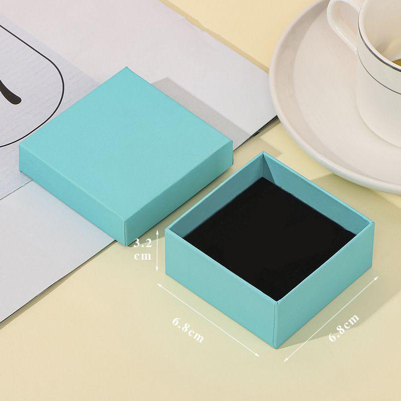 

Набор украшений Картонная коробка Для кольца Ожерелье Прямоугольный Органайзер для хранения Упаковка Blue 6.8*6.8cm/2.6*2.6in