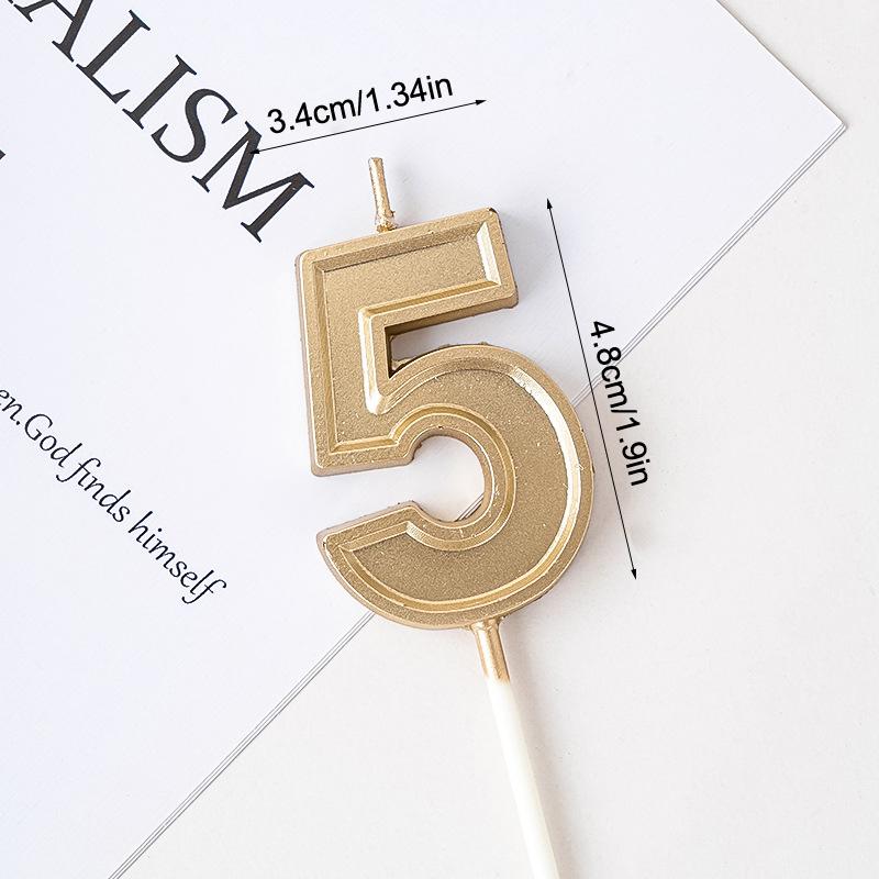 Golden Birthday Candles 0-9 Digital Cake Topper Number Wedding Cakes Dessert Decor Party Supplies Accessories