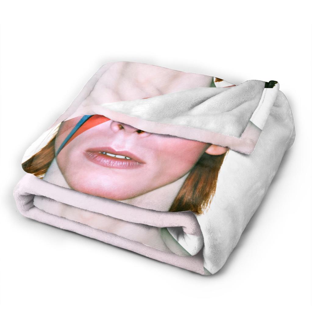 Couverture David Bowie Chanteur Acteur Anglais Couverture Chanteur Acteur Anglais Couverture Flamboyante de Voyage pour Canapé Lit Couvre-lit Chaud Doux