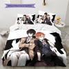 Samu Dazai Chuuya Nakahara Pattern Bedding,Quilt Set Quilt Cover Pillowcase Home Birthday Gift (1 * Duvet Cover + 2 * Pillowcase, Without Core)
