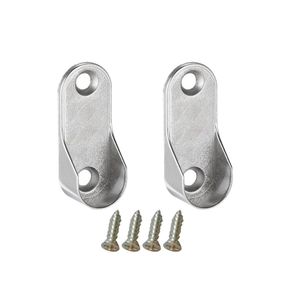 6Pcs Oval Wardrobe Rod Bracket Closet Tube Support Cast Metal End Supports Mounting Screws Rod Accessories Furniture Hardware