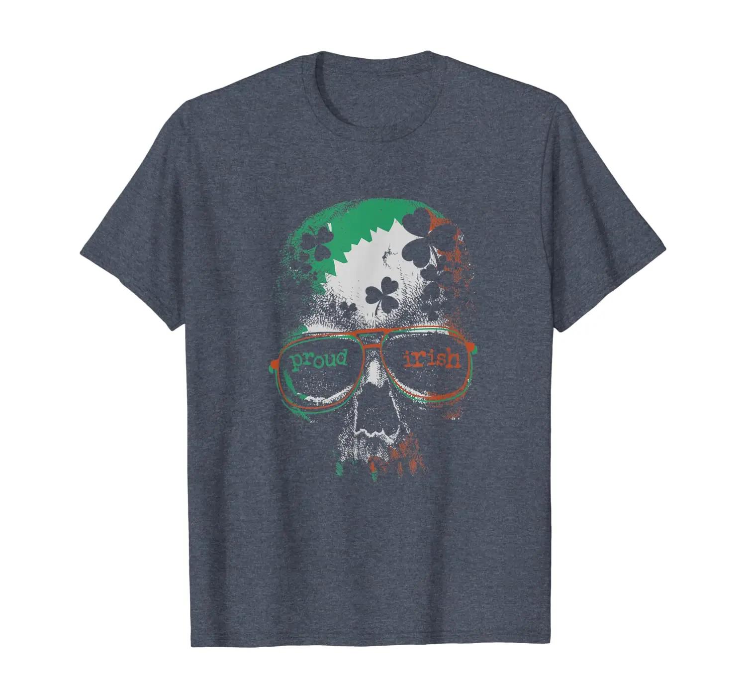 Irish Pride Ireland Flag Skull T Shirt Short Sleeve 100 Cotton Casual Tshirts Loose Top Size S3XL S
