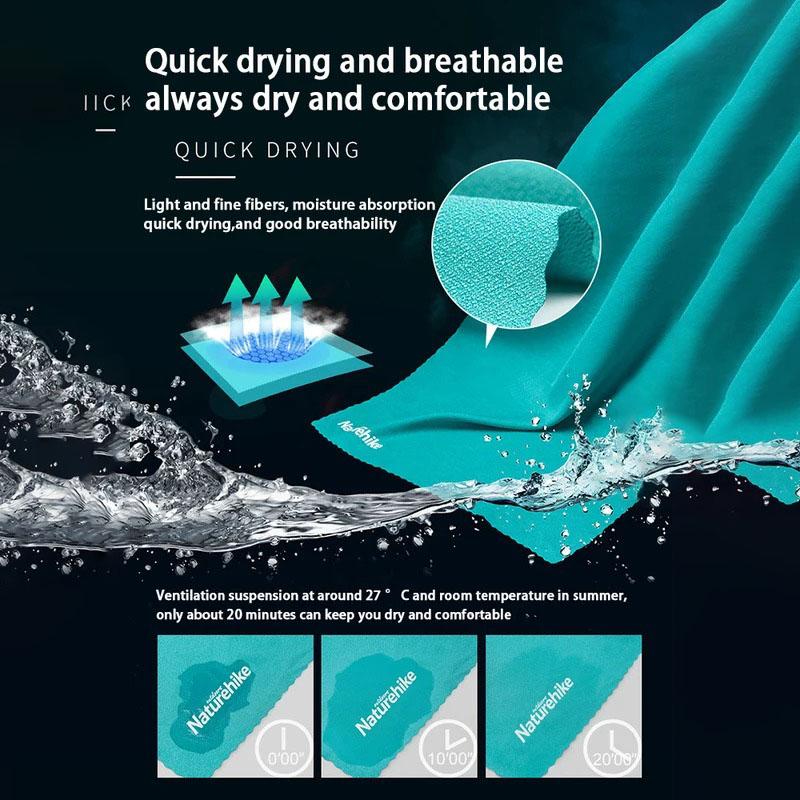 Naturehike Quick Drying Absorbent Bath Towel, Backpacking Hiking, Swimming Compact Travel, Breathable Beach Gym Yoga Towel