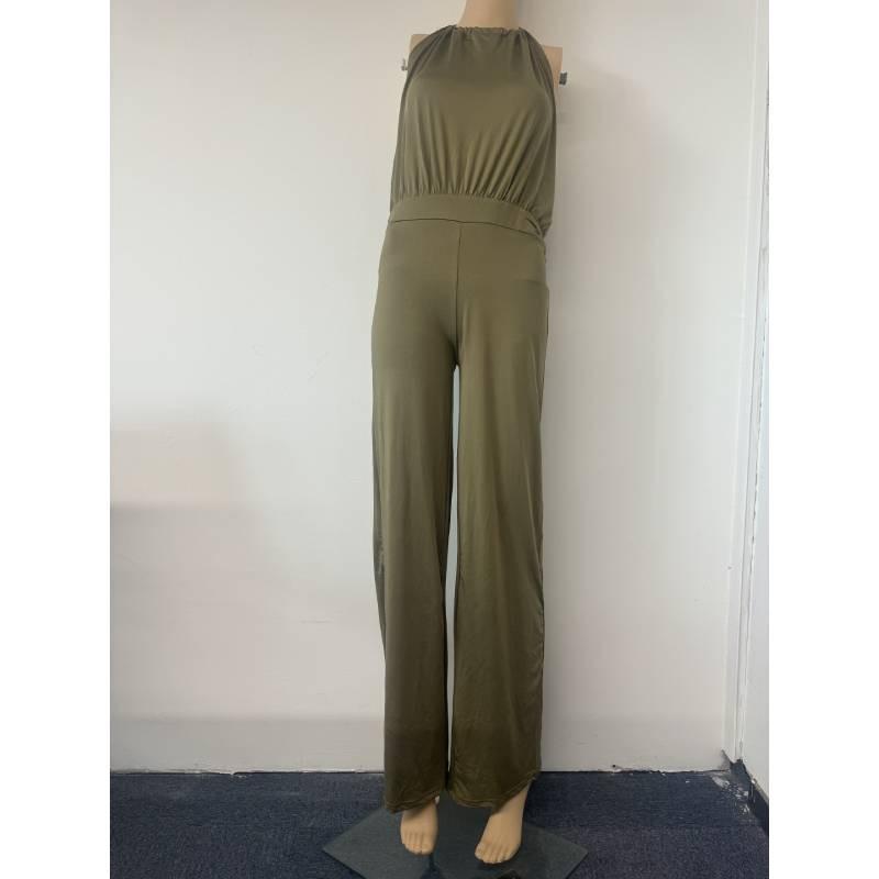 Streetwear-Jumpsuit für Damen mit Patchwork-Design und High-Waist-Passform