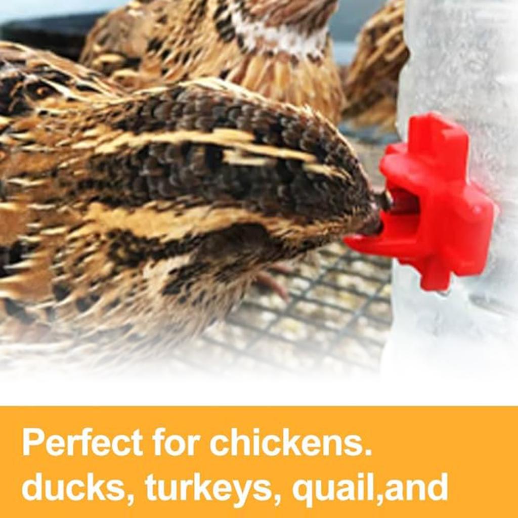 Chicken Waterer Kits With Automatic Flow Control ABS Drinking Watering Head For Poultry Backyard Coops Watering Supply