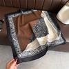 Korean Fashion Imitation Velvet Herringbone Pattern Cotton and Linen Small Square Scarf Silk Scarf Headscarf Shawl Travel Scarf Women's Scarf