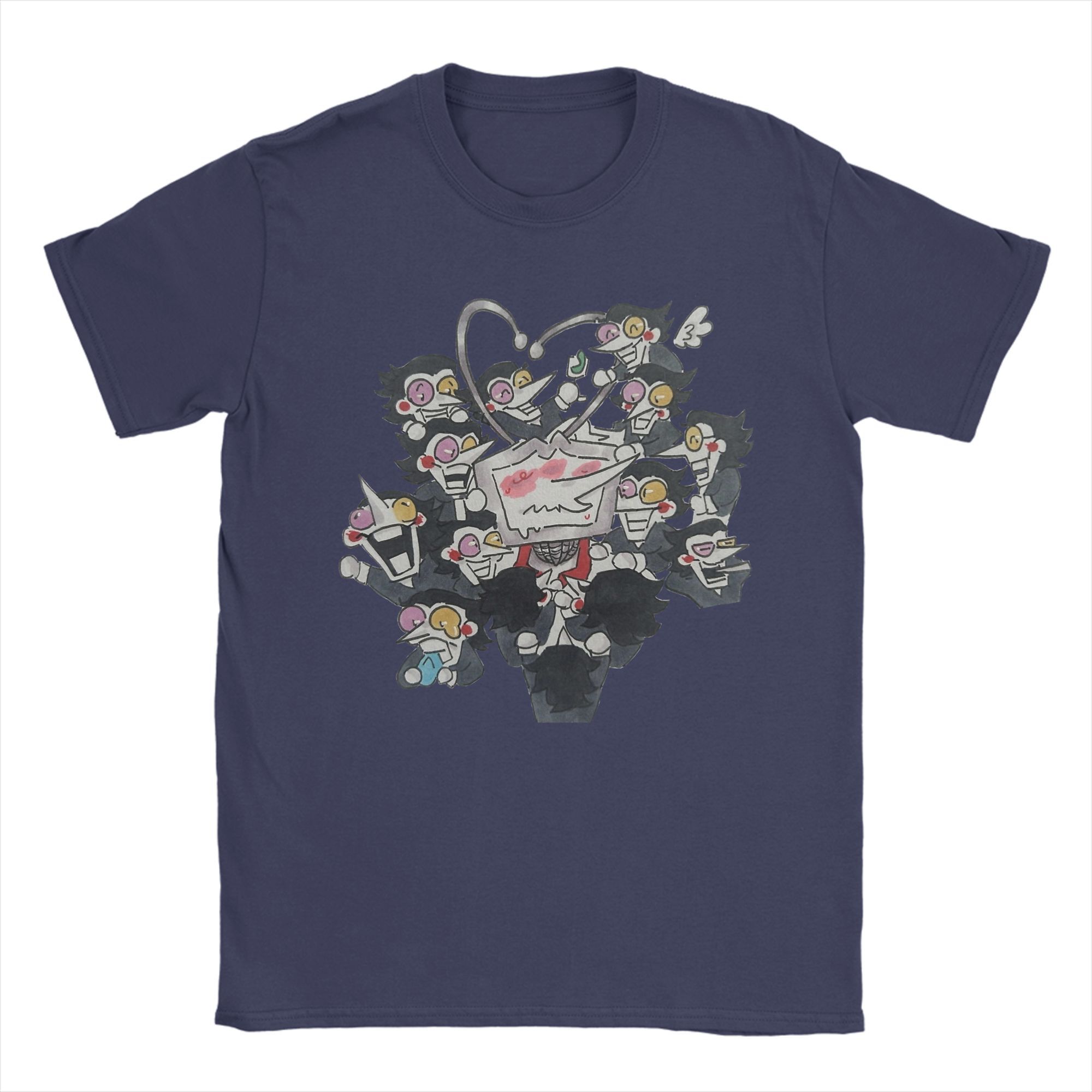 

Tenna and the Spamlings Deltarune T Shirt for Men Pure Cotton Unique T-Shirts Crewneck Tees Short Sleeve Clothes Plus Size 4XL
