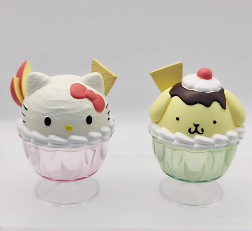 Kawaii Anime Figure Model Toys Dessert Ice Cream Cup Cinnamoroll Desktop Decoration Cute Surprise Box Toys Surprise Gift
