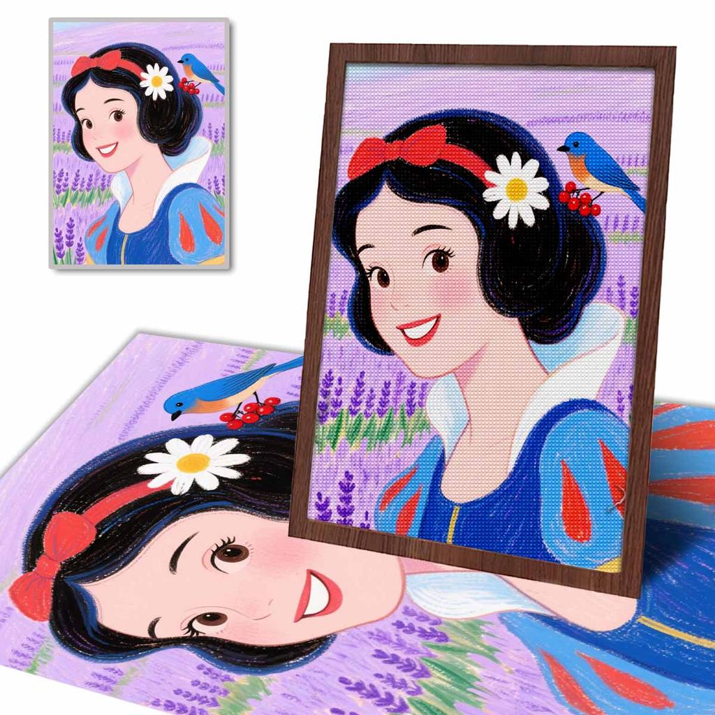 Diamond Mosaic Colorful Diamond Painting Snow White Full Round Embroidery Cartoon Creative Hobbies Wall Decor