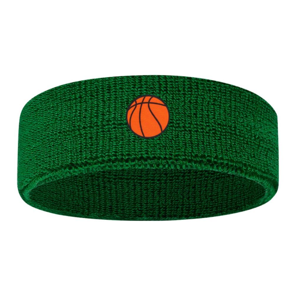 

Soccer Printed Cartoon Sports Headband Polyester Sweat Absorbing Hairband Fitness Basketball Green