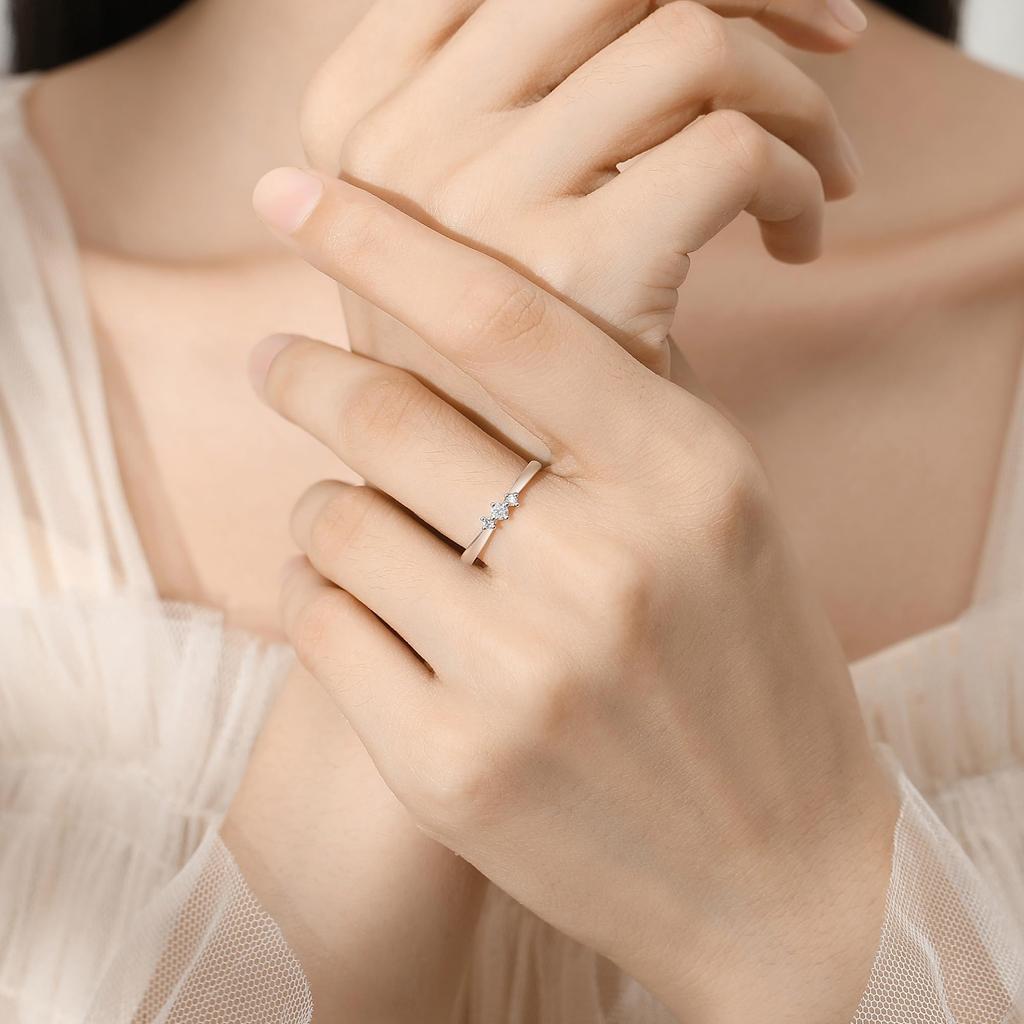 FANCIME Diamond Ring for Size Three Moebius Eternal Engagement Wedding Perfect for and Gift Wrapping Included Women, Platinum, 12, Pt950, Lab-Grown,