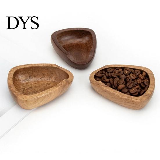 Wooden Coffee Scoop Holder Dosing Tray, Anti Static Bean Dish with Scoop, Powder Bar Tray Receiver for Espresso, Kitchen Tool Home Cafe Restaurant