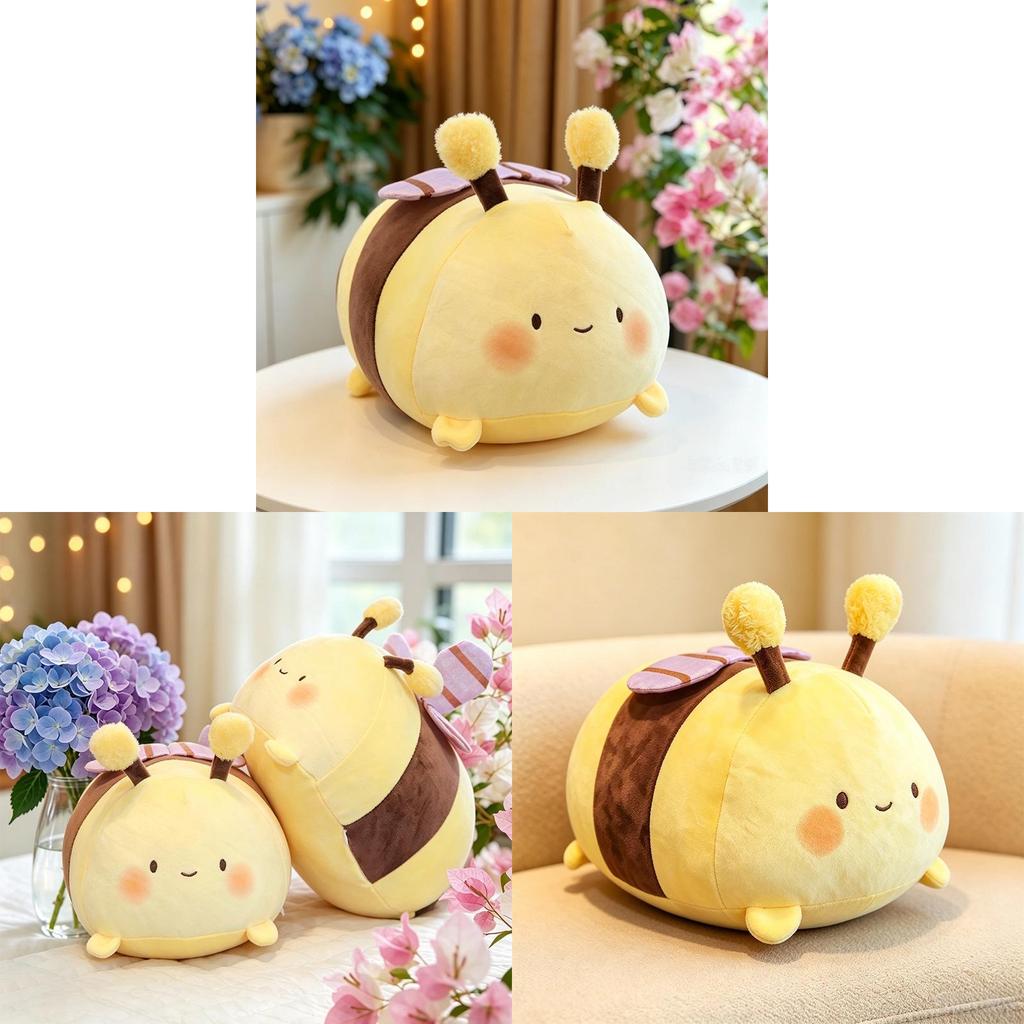 Cartoon Cute Bee Plush Toy With Pp Cotton Filling For Kids And Home Decor