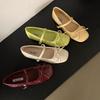 Mary Janes mit französischer Schleife Ballerinas flache Schuhe Frühling retro sanft flacher Ausschnitt Einzelne Schuhe Damenschuhe weiche Sohle